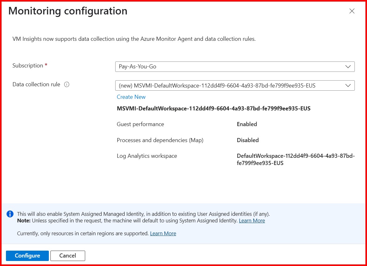 Picture showing a screen to map Subscription and data collection rule
